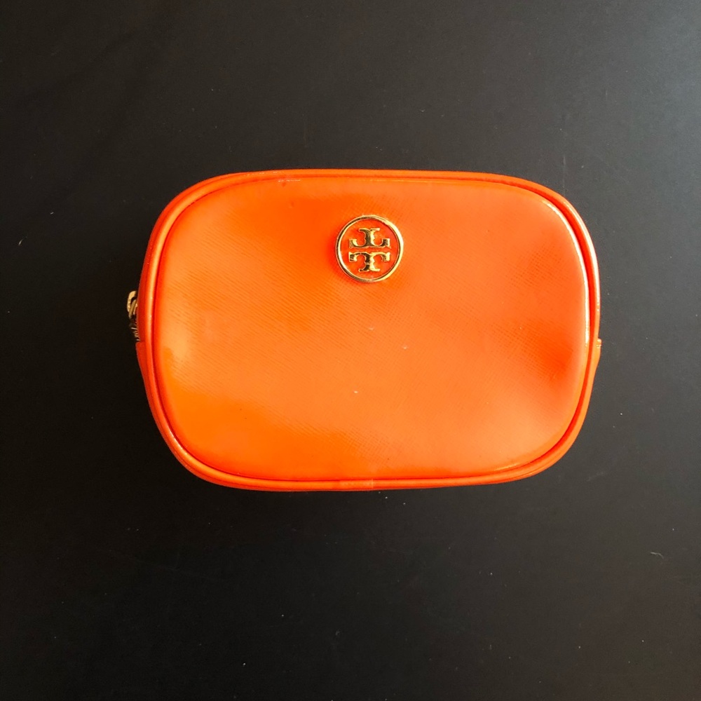 Tory Burch Orange Small Cosmetic Case